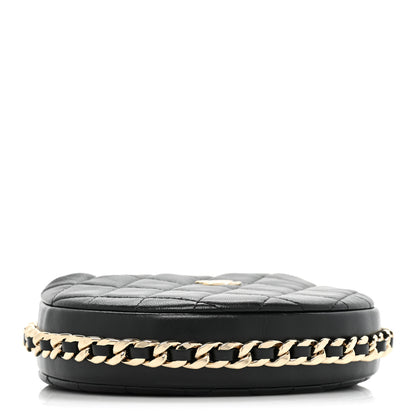 Chanel Lambskin Quilted Chain Around Pouch Hobo Black 4 of 9