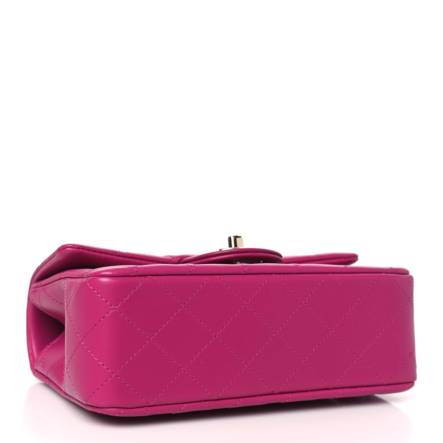 Lambskin Quilted Mini Top Handle Rectangular Flap Fuchsia
