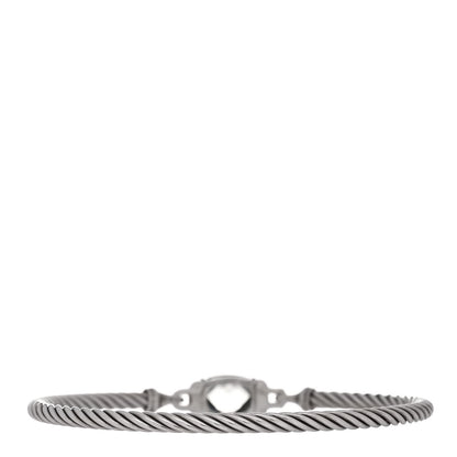David Yurman Sterling Silver Diamond Prasiolite 3mm Petite Wheaton Bracelet 2 of 3