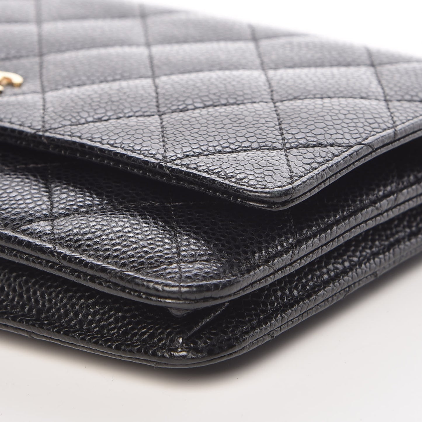 Caviar Quilted Wallet On Chain WOC Black