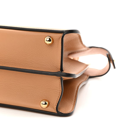 Fendi Vitello Seta Shiny Nappa Medium Peekaboo I SEE U Satchel Miele Scuro Light Rose 10 of 10