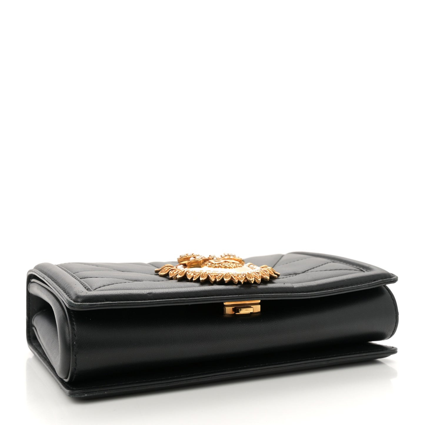 Calfskin Medium Devotion Crossbody Bag Black