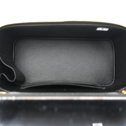 Chanel Shiny Lambskin Quilted Small Vanity Case With Chain Black 5 of 11