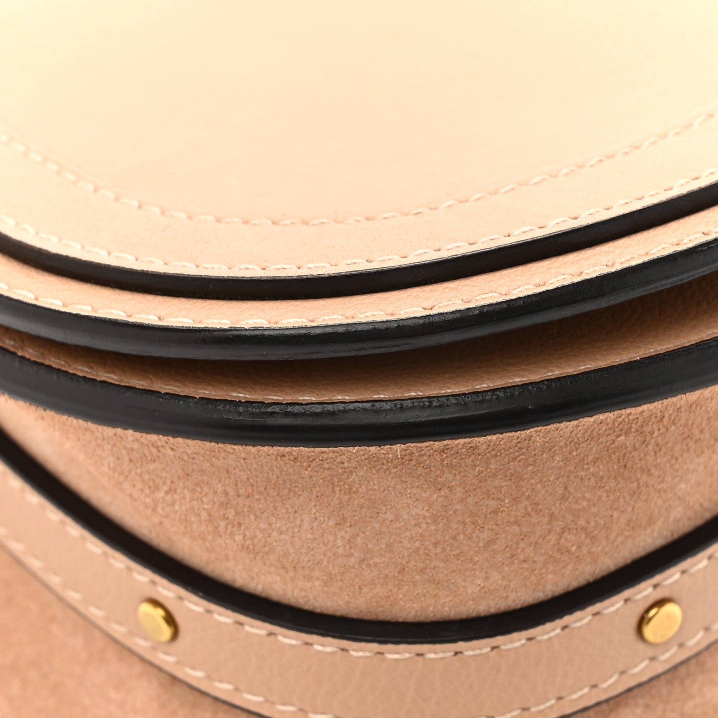 Calfskin Suede Small Nile Bracelet Bag Biscotti Beige