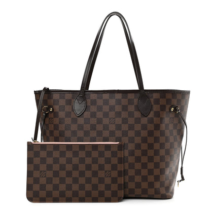 Louis Vuitton Damier Ebene Neo Neverfull MM Rose Ballerine 1 of 15