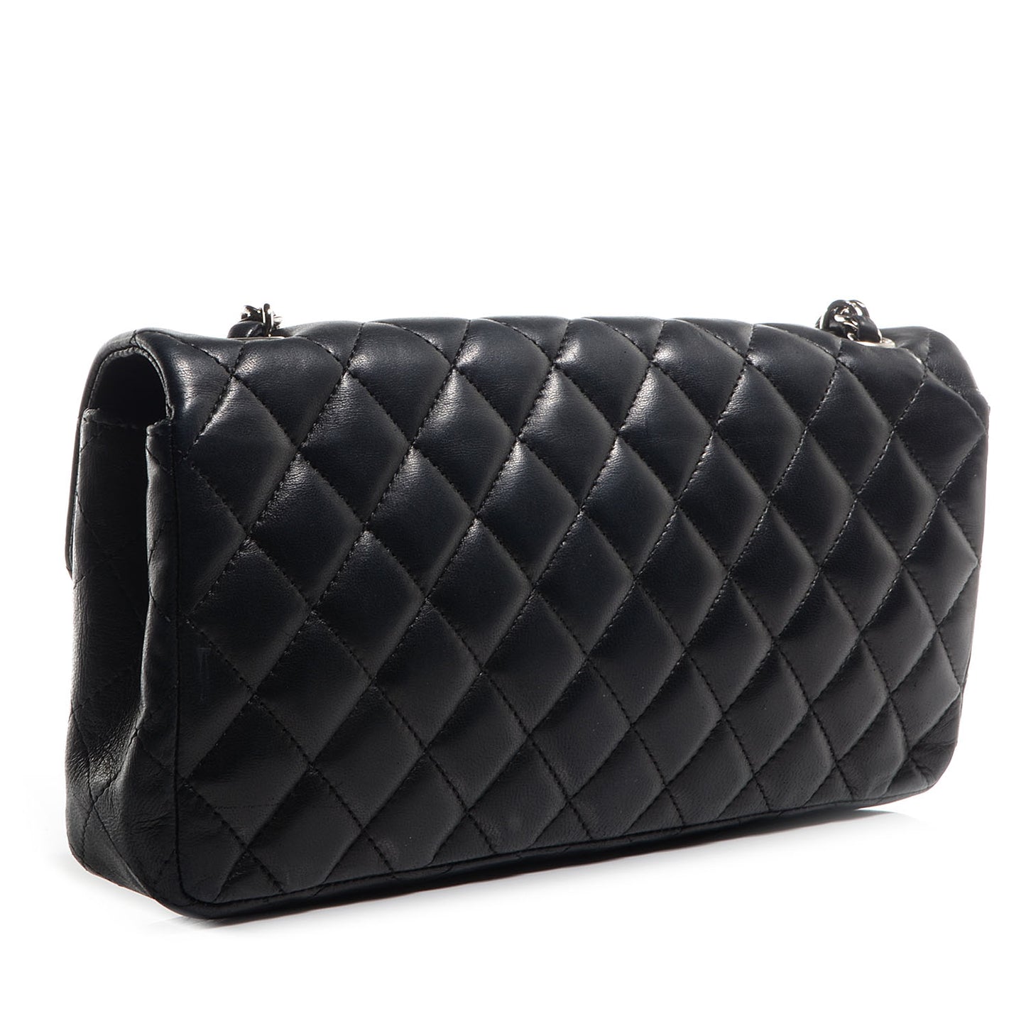 Lambskin Quilted East West Flap Black