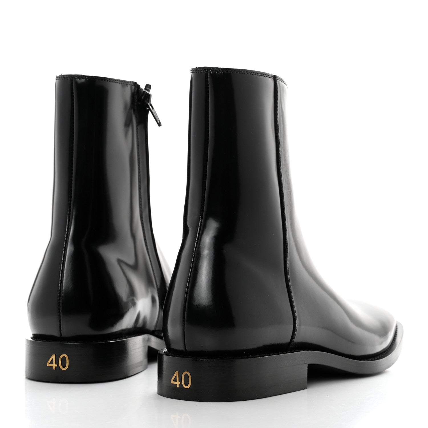 Balenciaga Polished Calfskin Rim Boots 40 Black 4 of 9