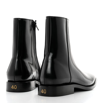 Balenciaga Polished Calfskin Rim Boots 40 Black 4 of 9