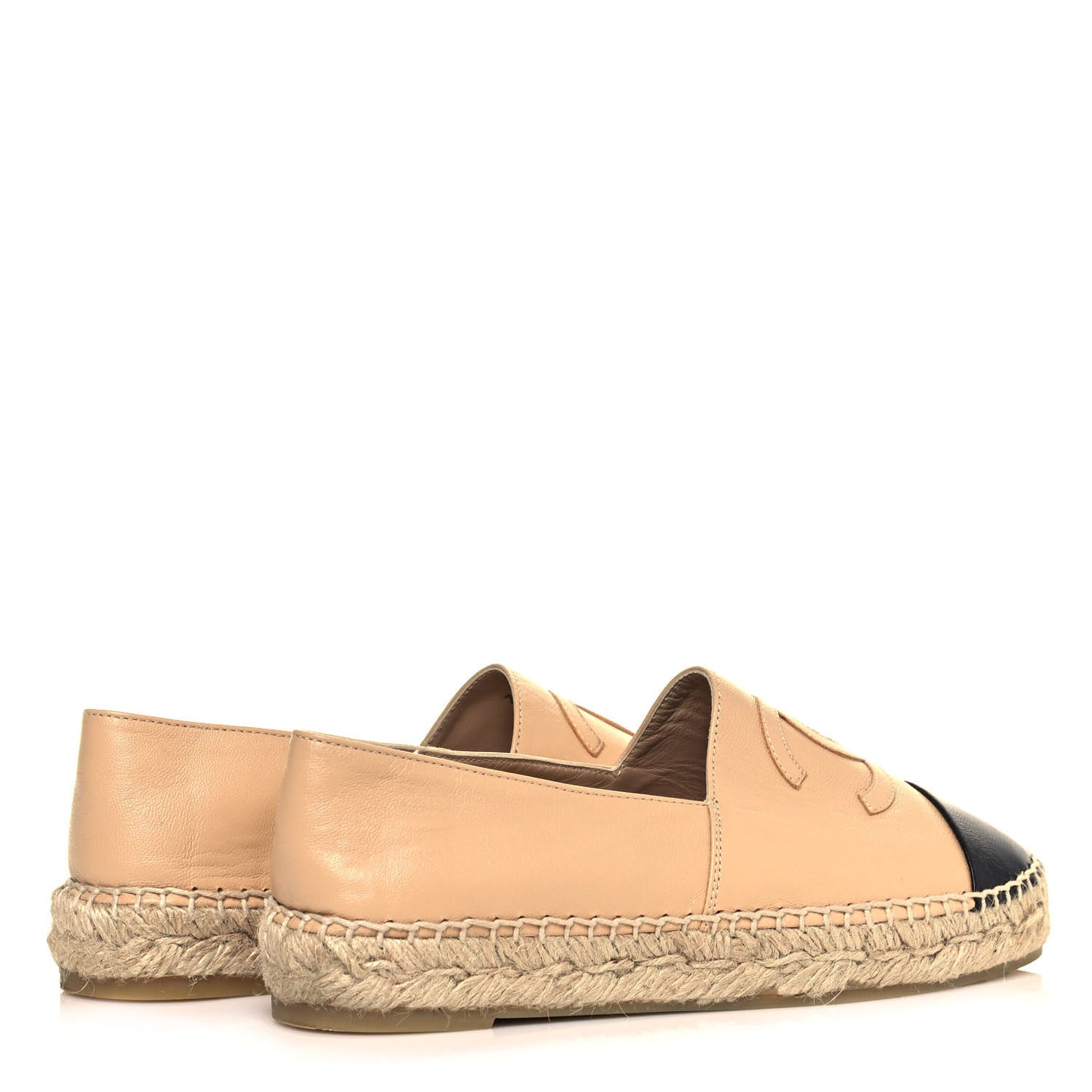Lambskin CC Espadrilles 36 Beige Black