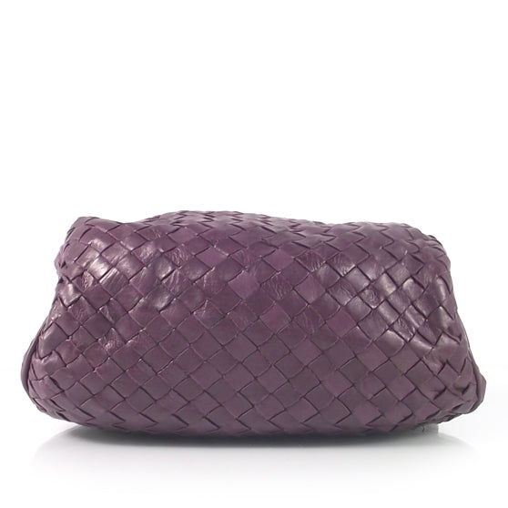 Leather Woven Shoulder Bag Purple