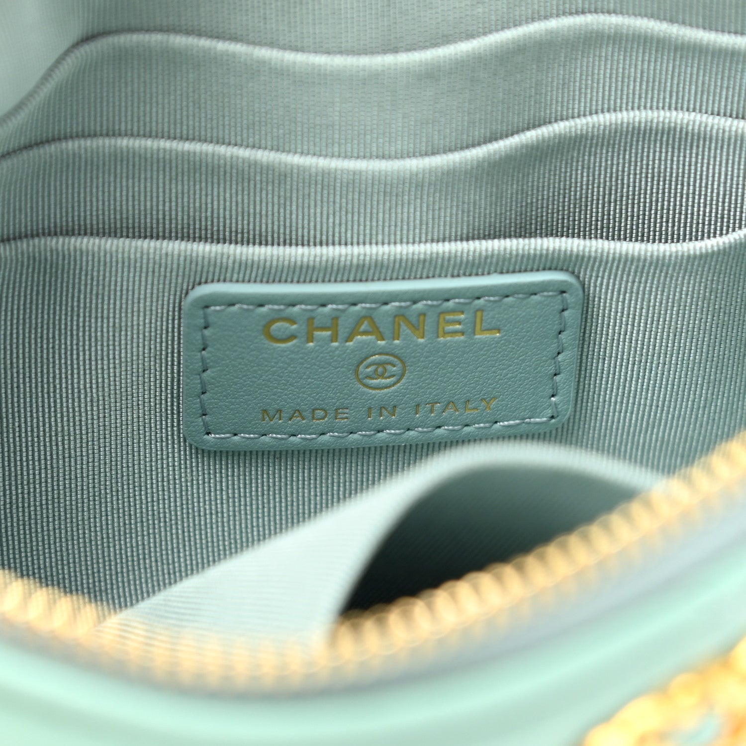 Chanel Goatskin Quilted Small Chanel 19 Pouch Light Blue 6 of 8