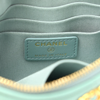Chanel Goatskin Quilted Small Chanel 19 Pouch Light Blue 6 of 8