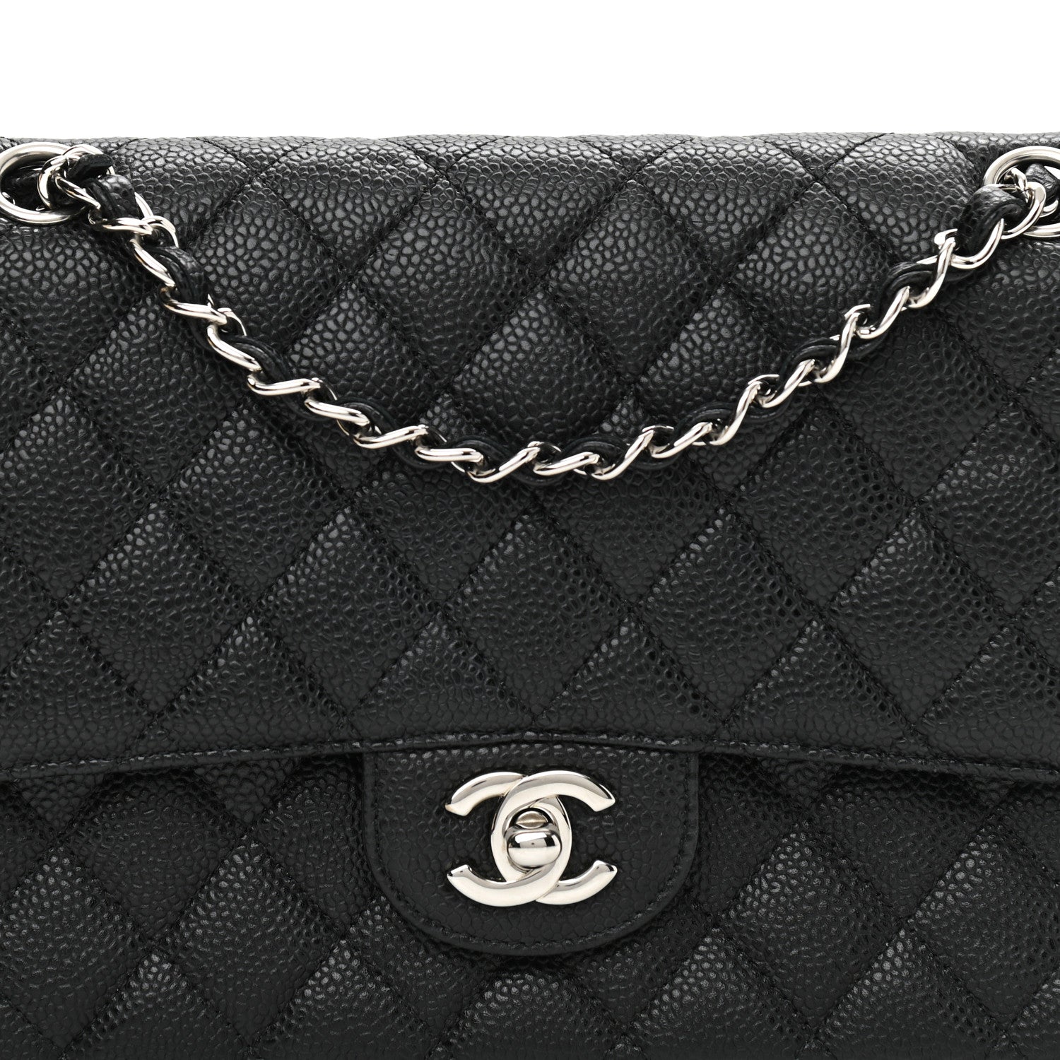 Chanel Caviar Quilted Medium Double Flap Black 8 of 9