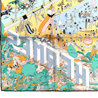 Hermes Silk On The Beach Scarf 90 Creme Menthol Ebene 2 of 4