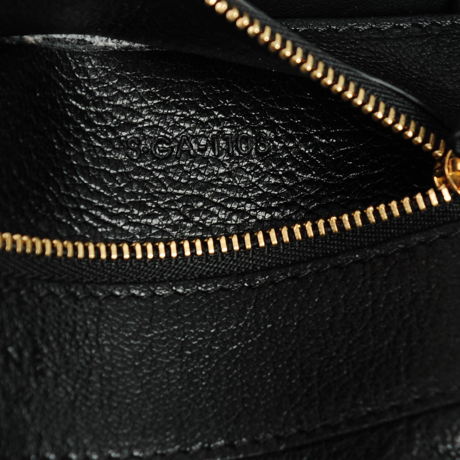 Celine Goatskin Horizontal Zipper Gusset Cabas Black 7 of 8