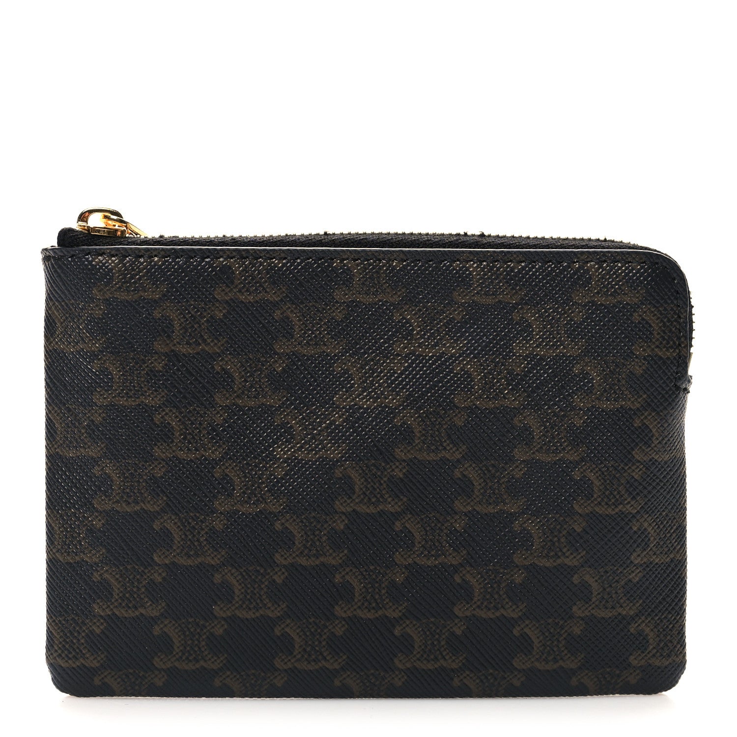Celine Triomphe Canvas Coin and Card Pouch With Hook Black 1 of 8