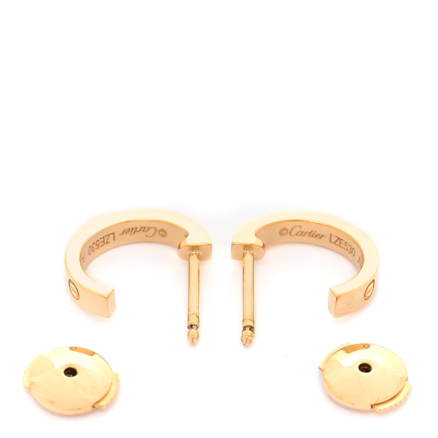 18K Yellow Gold Small LOVE Hoop Earrings