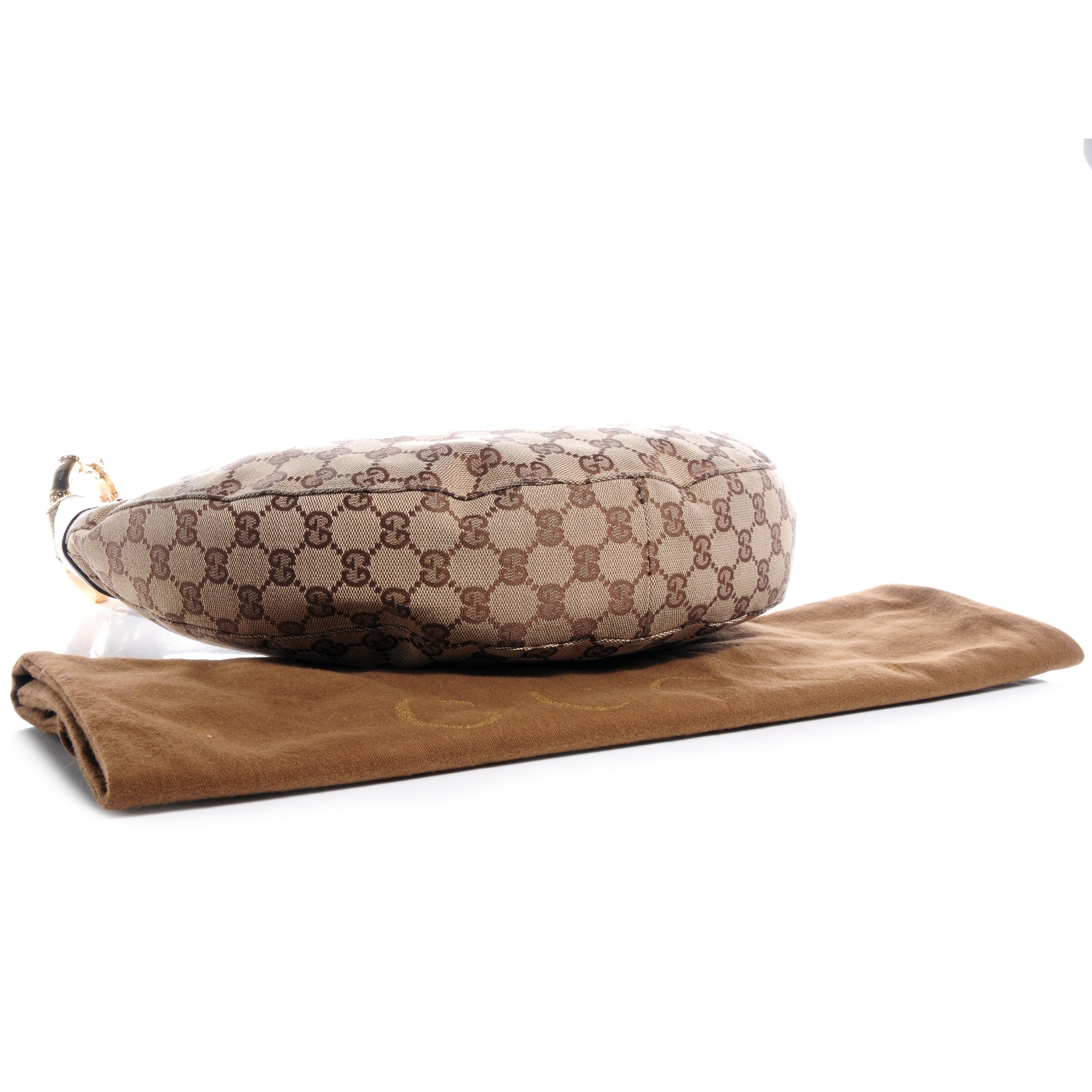 Gucci Monogram Bamboo Ring Hobo Metallic 4 of 7