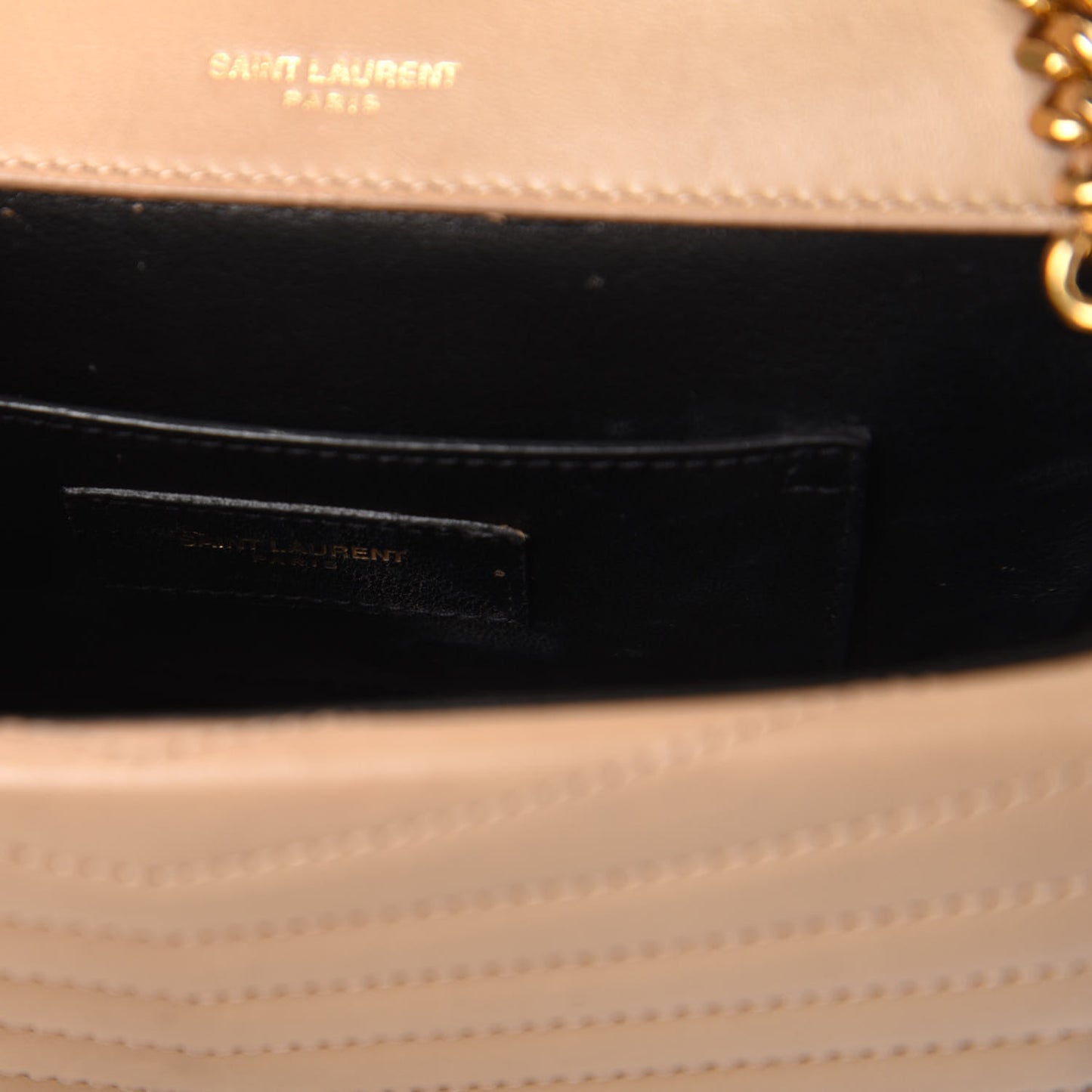 Lambskin Matelasse Chevron Monogram Small Sulpice Bag Sable Beige