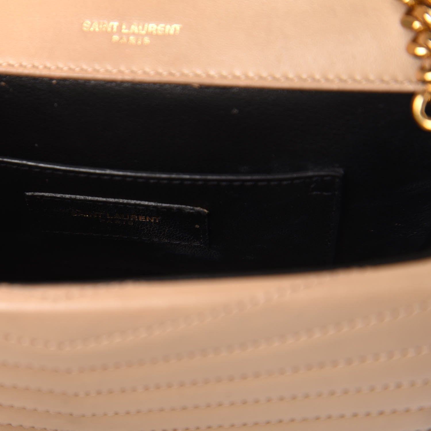 Saint Laurent Lambskin Matelasse Chevron Monogram Small Sulpice Bag Sable Beige 8 of 9