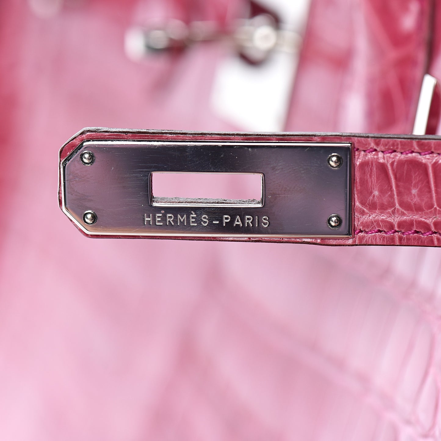 Shiny Porosus Crocodile Birkin 30 Rose Tyrien