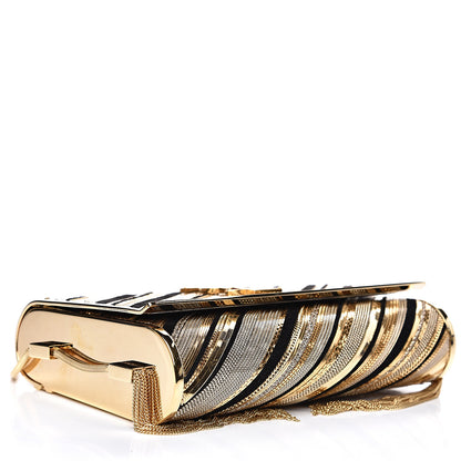 Saint Laurent Suede Chain Inlay Tassel Monogram Kate Crossbody Bag Gold 3 of 8