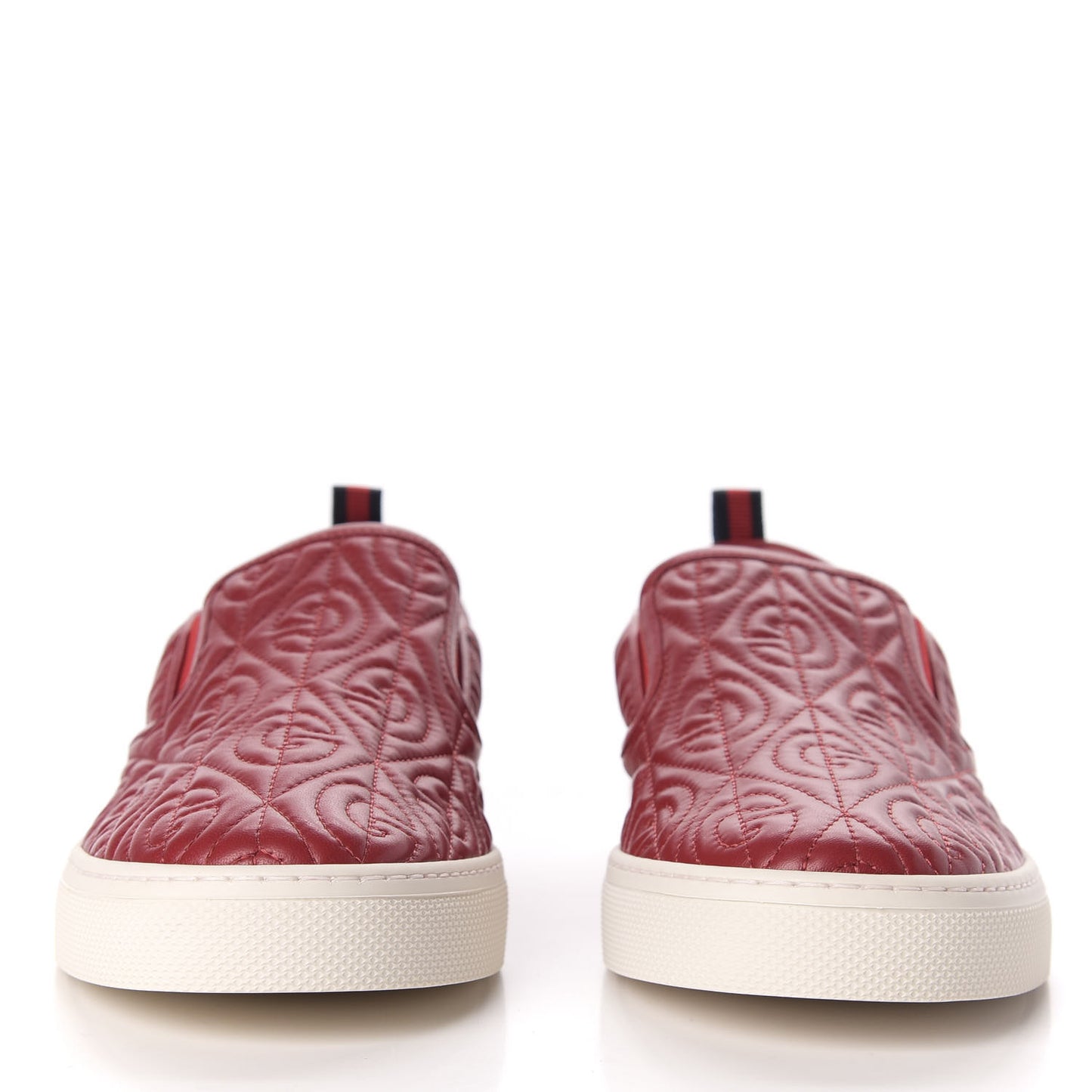 Nappa Web G Rhombus Quilted Mens Slip On Sneakers 9 Hibiscus Red Rosso