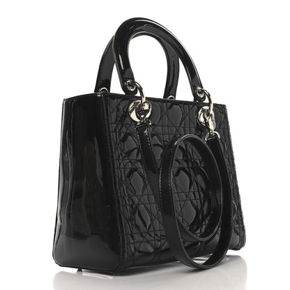 Christian Dior Patent Cannage Medium Lady Dior Black 3 of 12