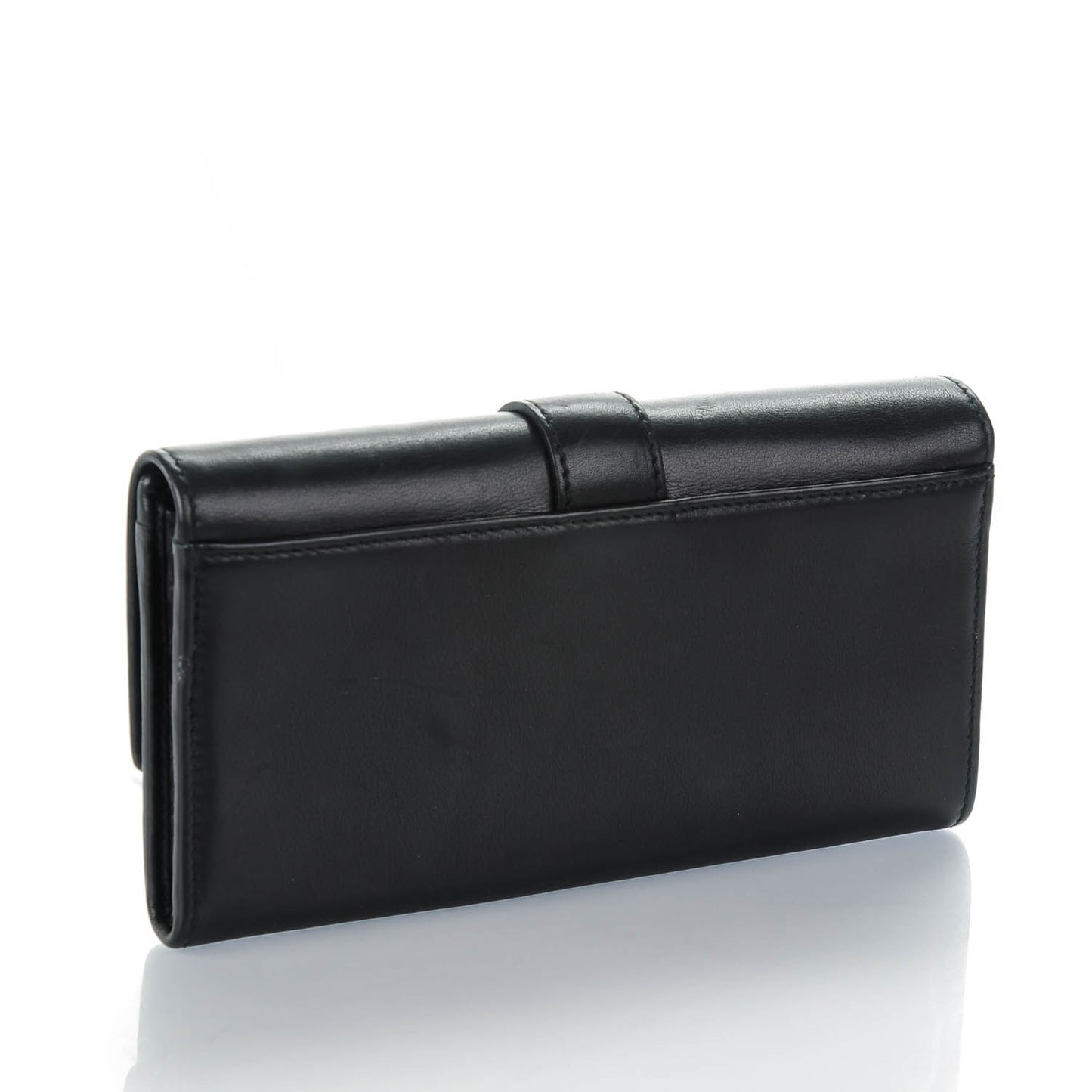 Calfskin Stirrup Continental Wallet Black
