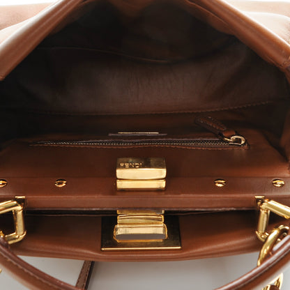 Fendi Nappa Mini Peekaboo Iconic Satchel Corteccia 5 of 6