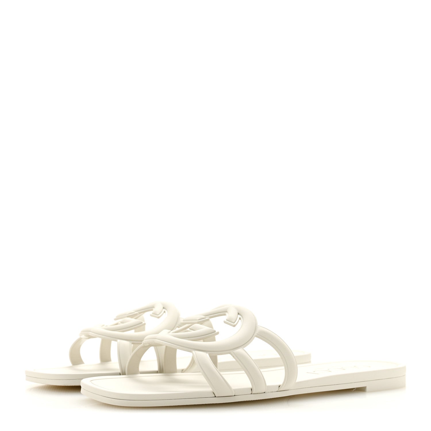 Gucci Rubber Interlocking G Womens Slide Sandals 39 Mystic White 4 of 10