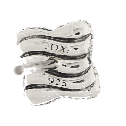 David Yurman Sterling Silver Diamond Midnight Melange Quatrefoil Earrings 4 of 4