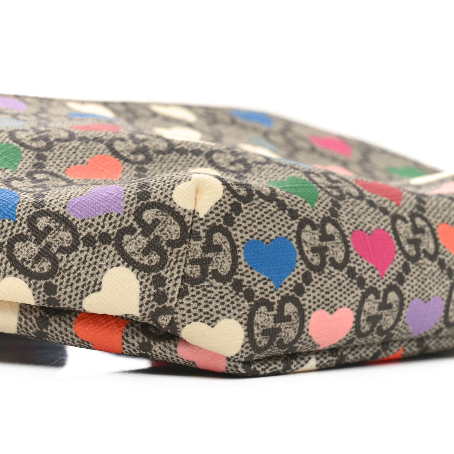 Gucci Soft GG Supreme Monogram Hearts Web Childrens Belt Bag Beige Ebony Multicolor Freesia 9 of 10