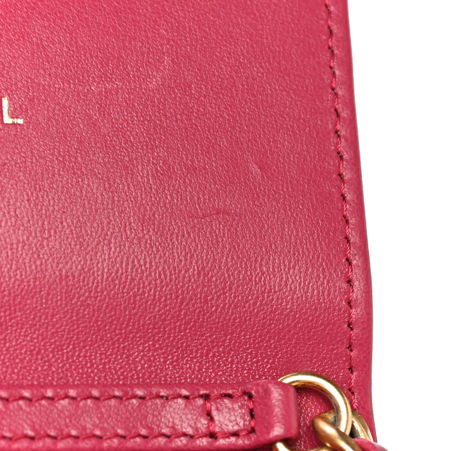 Lambskin Quilted Chanel 19 Flap Coin Purse With Chain Dark Pink