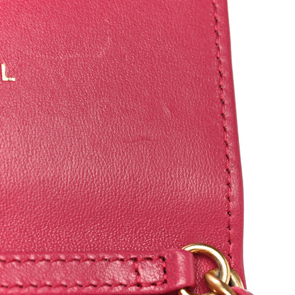 Chanel Lambskin Quilted Chanel 19 Flap Coin Purse With Chain Dark Pink 13 of 15