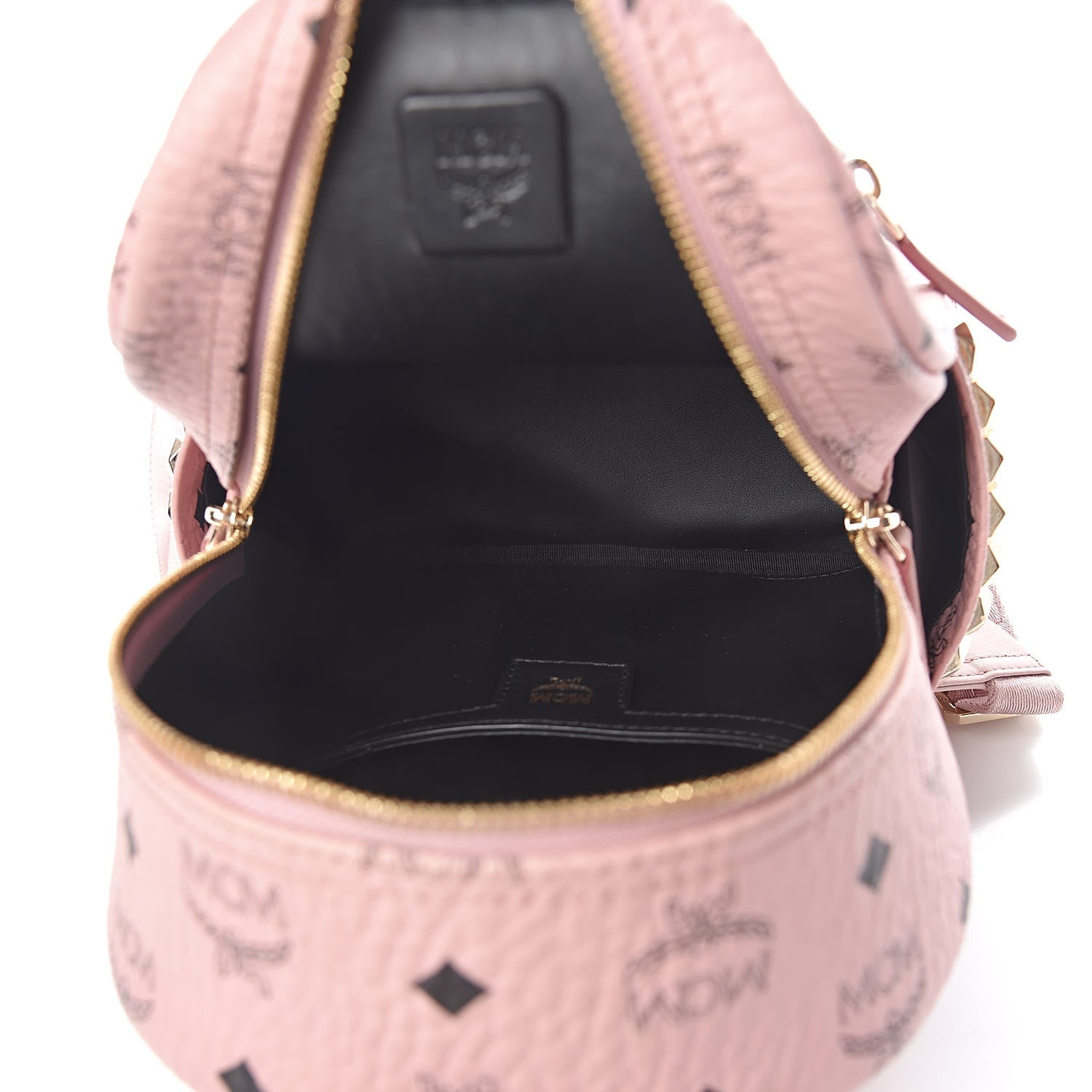 MCM Visetos Side Stud Mini Stark Backpack Pink 5 of 10