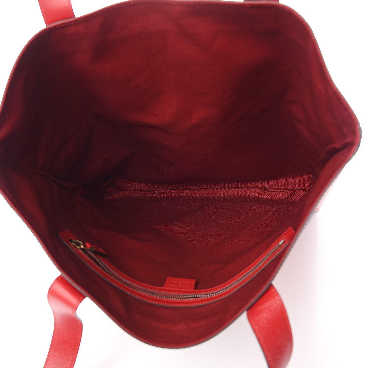 Canvas Calfskin Sylvie Stripe Logo Mens Tote Red White Blue
