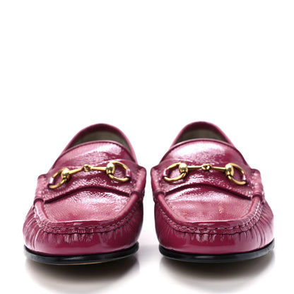 Gucci Vernice Naplack Womens 1953 Horsebit Loafers 37 Shocking Pink 2 of 7