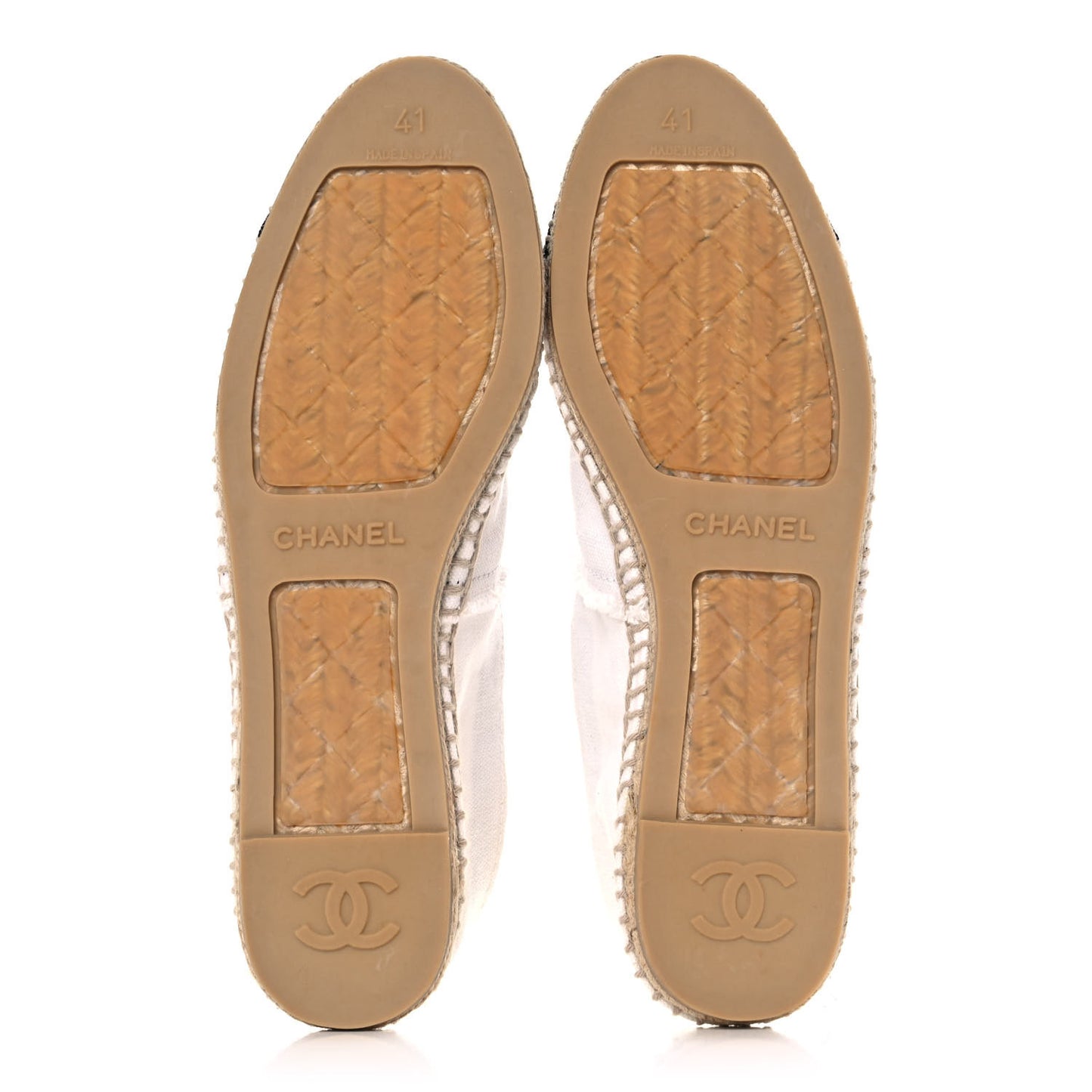 Linen CC Espadrilles 41 White Black