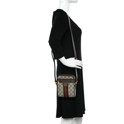 Gucci GG Supreme Monogram Web Mini Ophidia Messenger Brown 2 of 9
