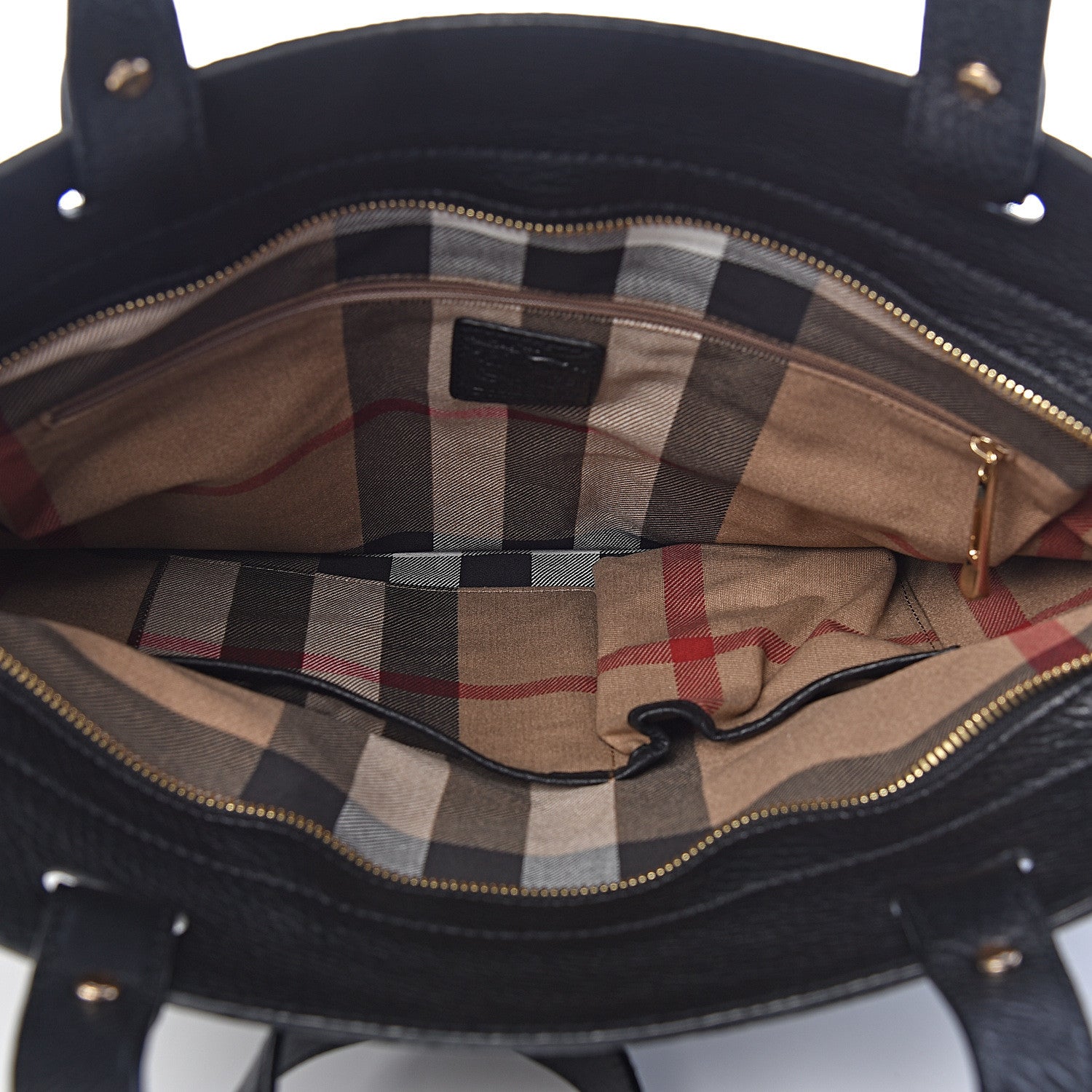 Burberry Canvas Calfskin Crest Embossed Flat Tote Black 5 of 10