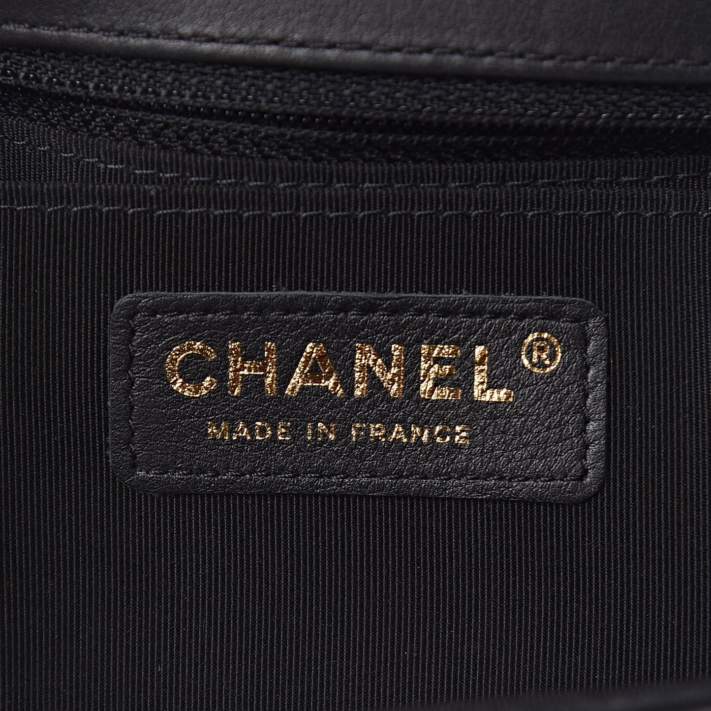 Calfskin Chevron Quilted Mini Statement Flap Black