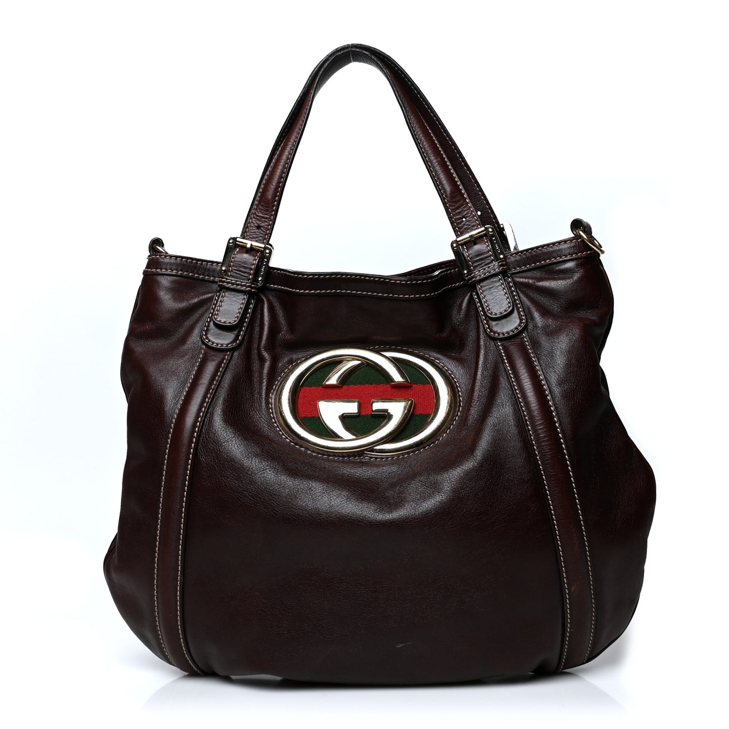 Calfskin Medium Britt Tote Dark Brown