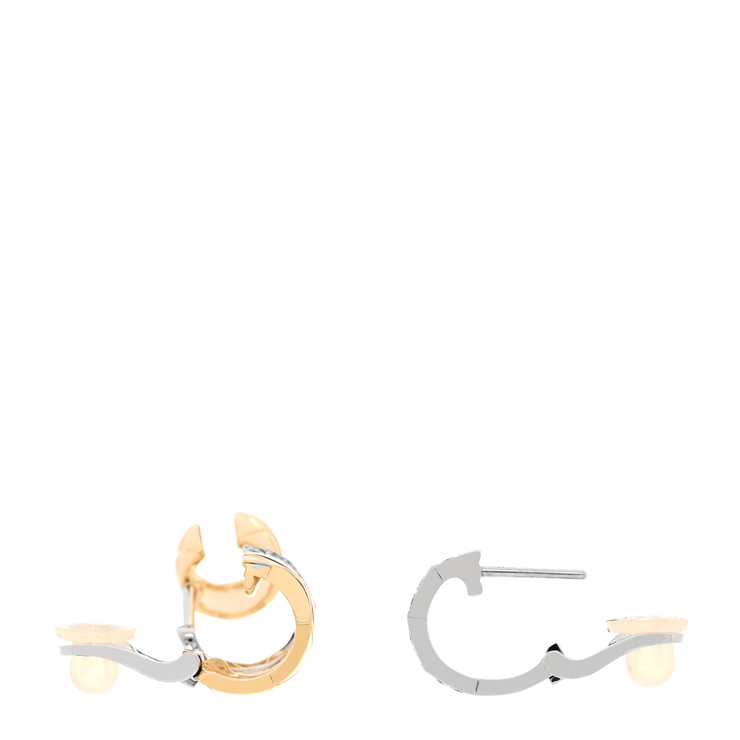 18K Yellow White Gold Diamond Coco Crush Earrings