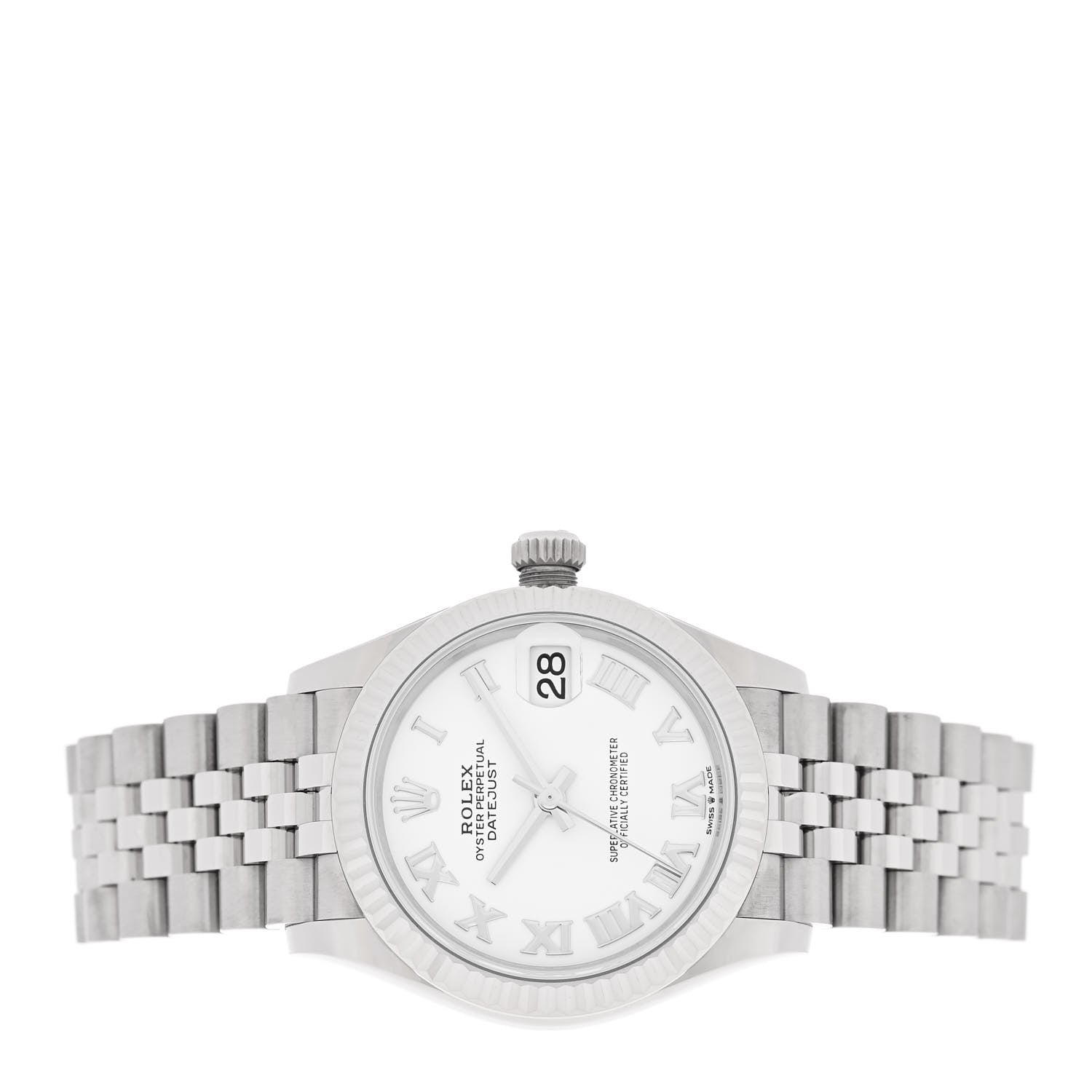 Rolex Stainless Steel 18K White Gold 31mm Oyster Perpetual Datejust Watch White Roman 278274 2 of 5