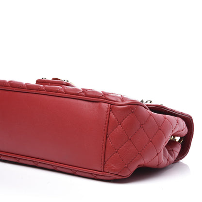 Dolce & Gabbana Lambskin Watersnake Embellished Lucia Shoulder Bag Red 6 of 9