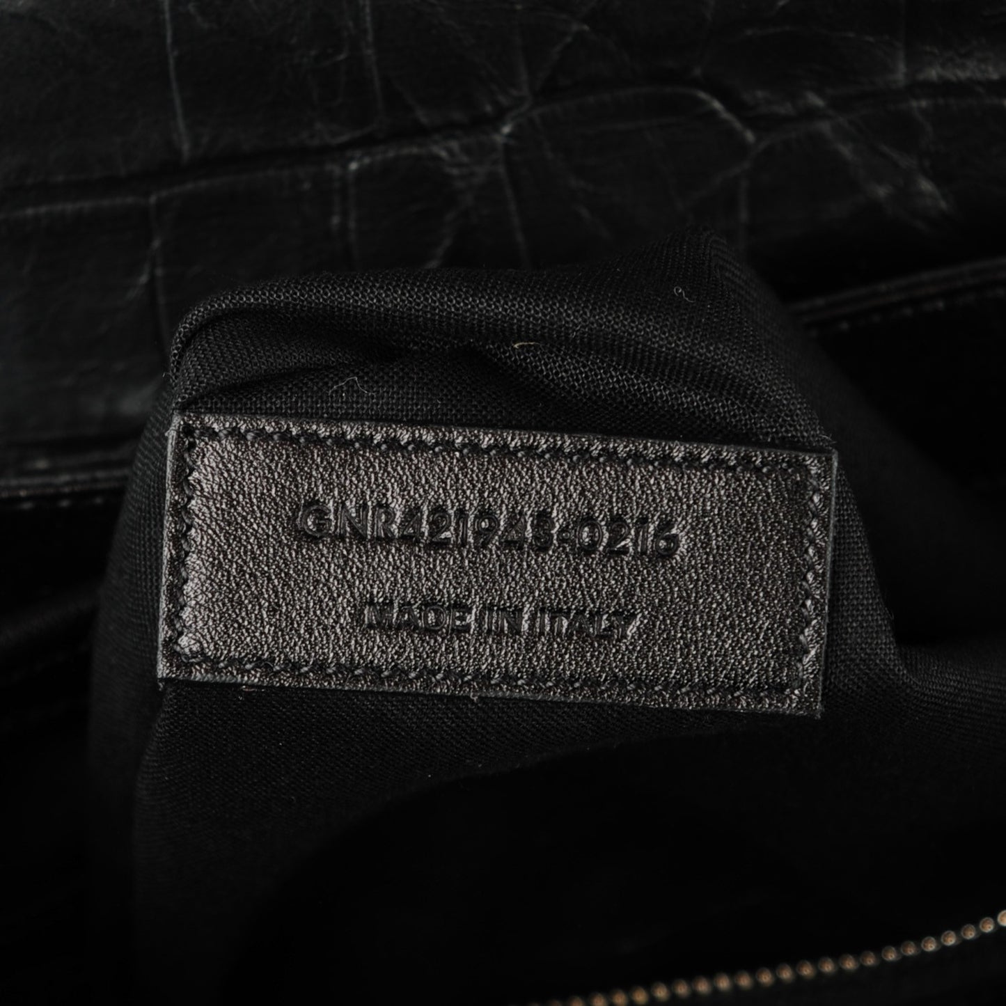 Crocodile Embossed Lambskin Festival Backpack Black