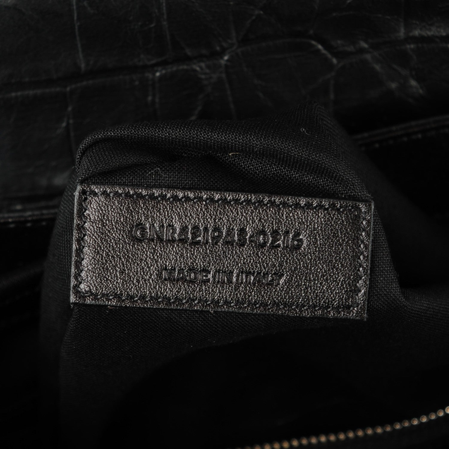Saint Laurent Crocodile Embossed Lambskin Festival Backpack Black 7 of 7