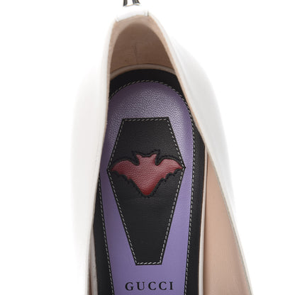Gucci Calfskin GG Bow Sadie Spike Mid Heel Pumps 38.5 White 7 of 10