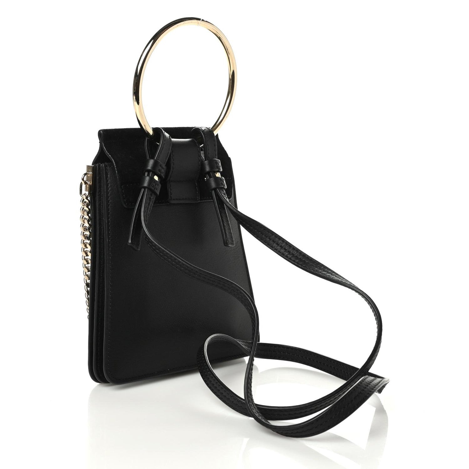 Chloe Suede Calfskin Mini Faye Bracelet Bag Black 3 of 10